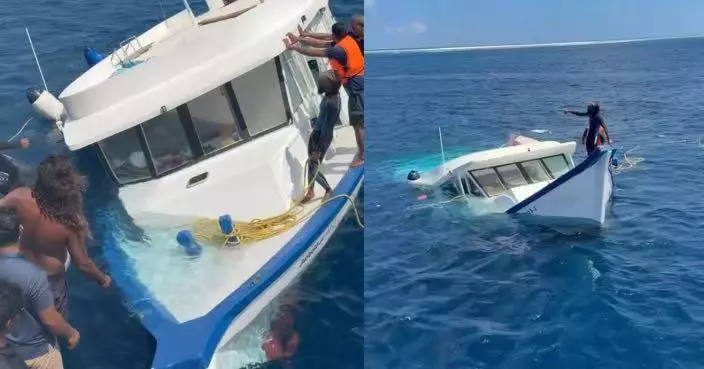 馬爾代夫2潛水船追撞 1船撞毀10分鐘沉入海底 現場驚現「水行俠」