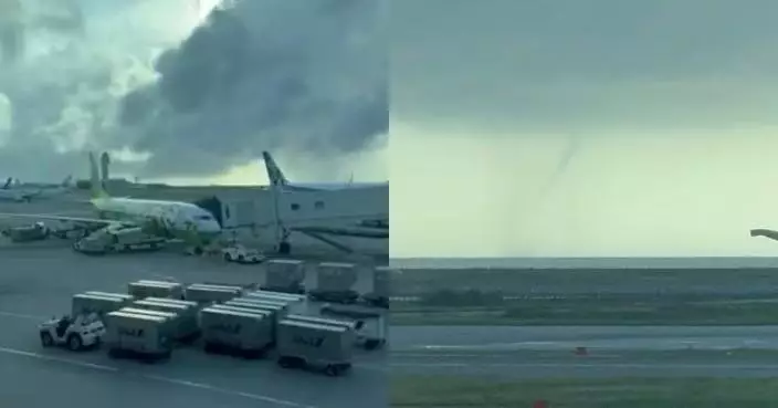 那霸機場員工目擊強烈旋風疑「龍捲風」 氣象廳急發警告促避難