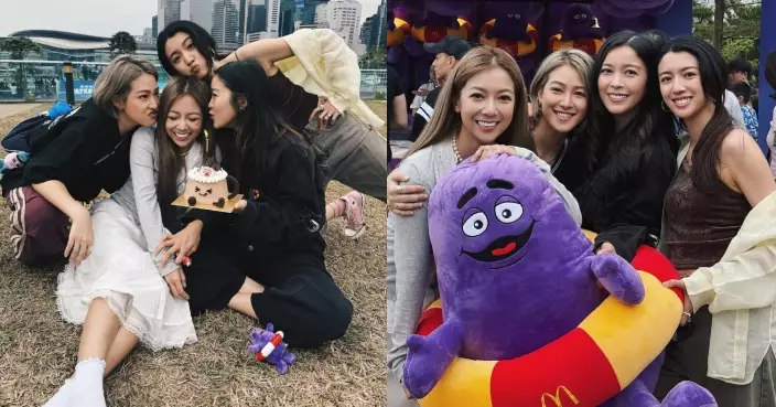 何雁詩33歲生日獲好姊妹陪慶祝 玩攤位遊戲贏超巨型公仔勁開心