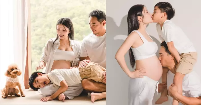 林芊妤陀巨肚拍攝孕婦寫真 與家人合照溫馨滿瀉