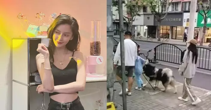 Angelababy帶「小海綿」上海放狗 高大神秘男同行惹熱議