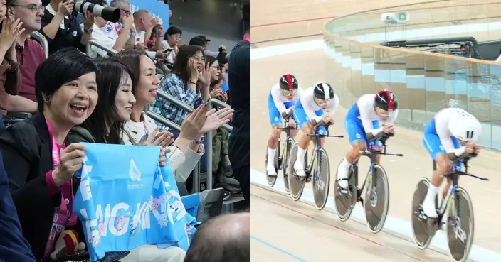 全運會｜何永賢到單車館觀賽 見證「中國速度」