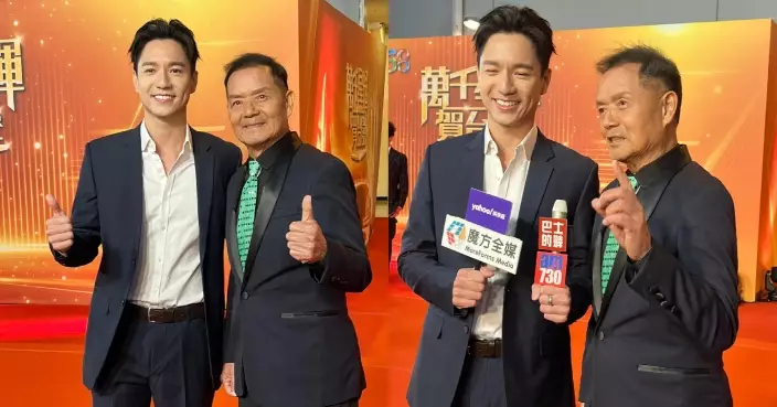 TVB台慶2025｜與吳偉豪父子檔現身紅地氈 吳大強參演《風華背後》與阿姐有對手戲：我覺得自己好幸運