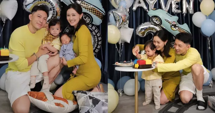 張寶兒坐月不忘大仔袁咕碌2歲生日 一家四口簡單慶祝溫馨又有愛