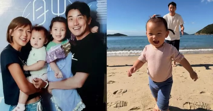 洪永城帶細女去沙灘玩 1歲8個月Beryl肚腩仔勁搶鏡cute到暈