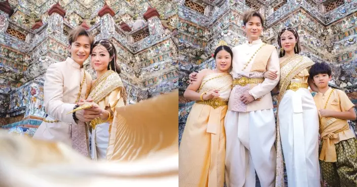 周吉佩帶老婆仔女飛泰國旅行 延續「周氏傳統」著泰服影相留念