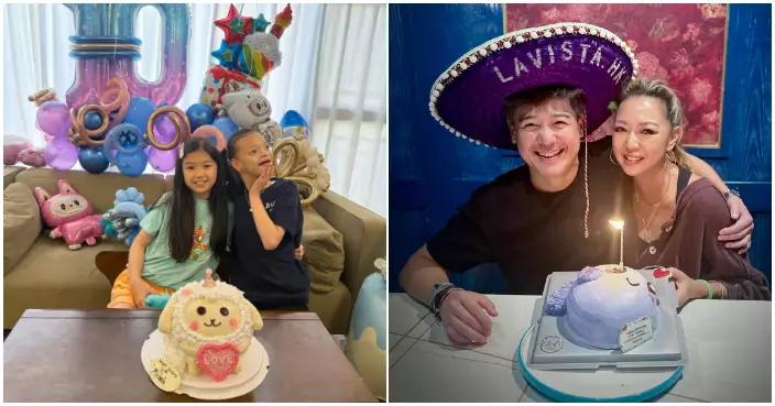 鍾麗淇細女10歲生日  罕見病大女坐手推車與妹妹齊齊切蛋糕