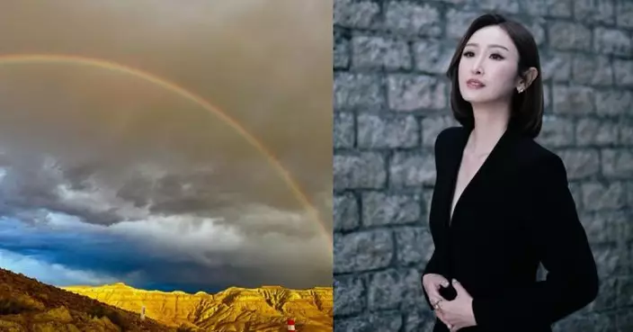 陳貝兒為大埔災民送祝福 分享「雨過天晴」彩虹照：我們一起齊心渡過難關