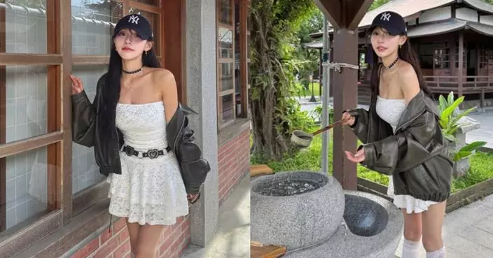 林襄白色喱士晒香肩美腿 純欲風穿搭引網民狂讚