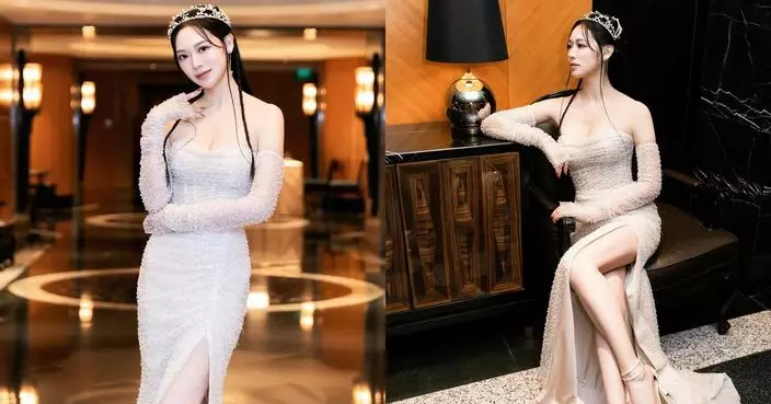 馮盈盈低胸高衩晚裝展女王風範 高學歷營養學知識獲網民激讚