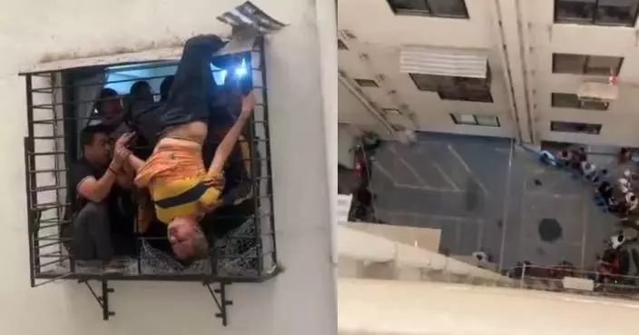 住10樓靠窗熟睡翻身墮樓 印度漢腳卡8樓護欄倒掛近1小時奇蹟生還