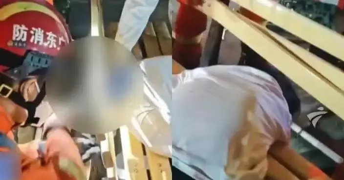 中山醉漢頭部鑽長椅縫隙被卡住 獲消防到場拆凳救出