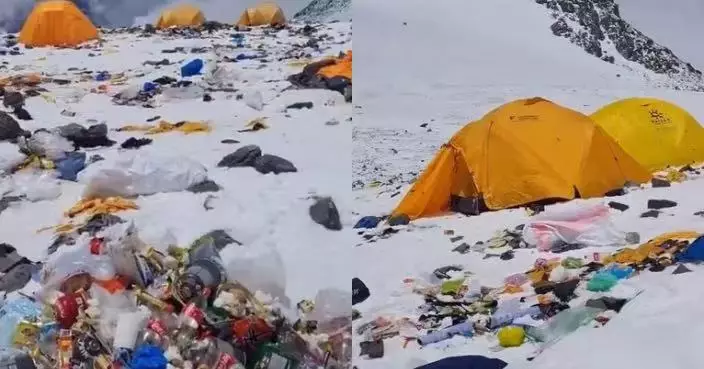 珠穆朗瑪峰高海拔營地垃圾遍布影片曝光  淪「世界最高垃圾場」衛生堪憂！