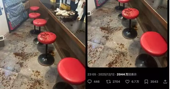 日拉麵店吧檯地面濺滿黑紅液體似「命案現場」 店主急澄清揭烏龍真相