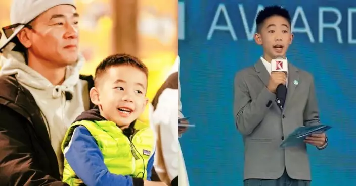 陳小春12歲長子Jasper首擔主持展語言天賦 精通四語淡定登場