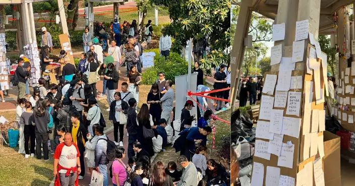 大埔五級火｜市民續到場悼念 有告示指不鼓勵過激字句留言