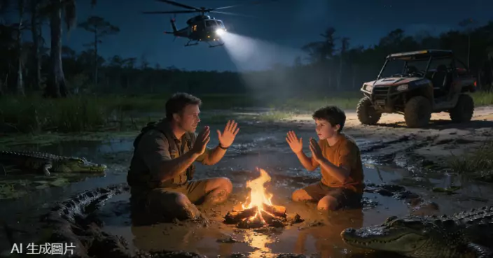 越野車無油熄火 佛州父子陷鱷魚泥沼點火求生 獲直升機夜空尋獲