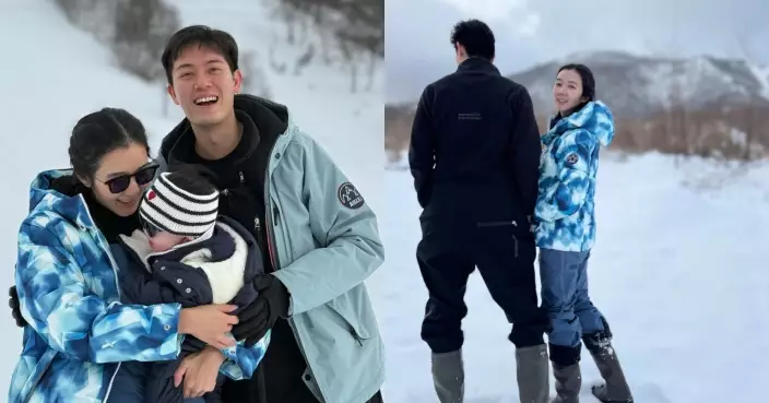 34歲麥明詩曬雪地全家福 囝囝露牙仔搶Fo