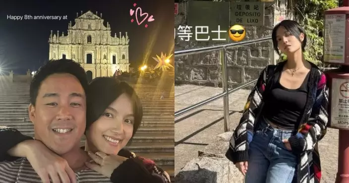 陳嘉寶快閃澳門賀陶婚 同老公互餵葡撻甜到漏