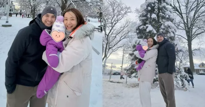 王君馨一家三口赴紐約渡假 囡囡首玩雪溫馨滿瀉