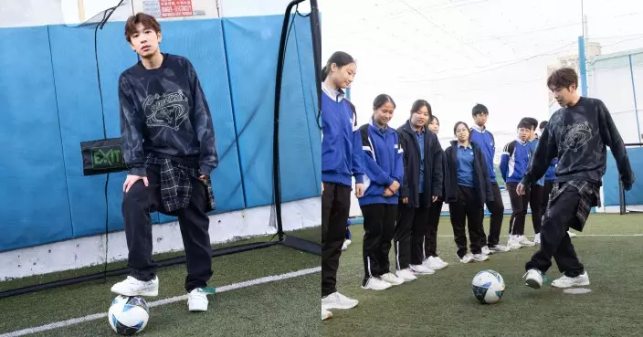 洪嘉豪聯同99位同學挑戰「百腳傳球」 傳遞勇敢迎難的精神