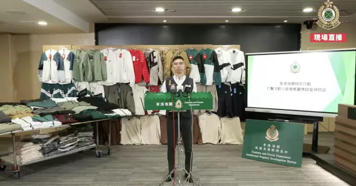 海關打擊流動小販售冒牌衫拘37歲男  檢1300件市值共34萬冒牌貨