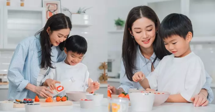 岑麗香母子檔初登場 攜6歲大仔Jacob力撐「乳酪界愛馬士」