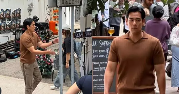 43歲彭于晏香港街頭拍戲被捕獲 簡約造型更顯Man味