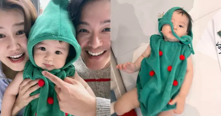 黃翠如蕭正楠首一家三口過聖誕 簫哈哈化身小聖誕樹勁可愛