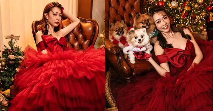 黃嘉雯紅裙賀聖誕 網民大讚氣質滿分女神
