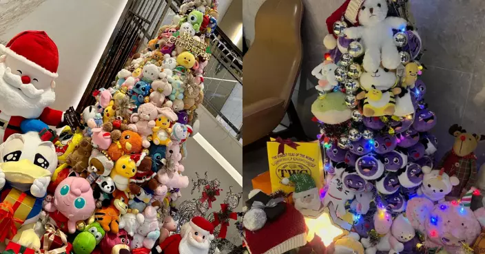 屋苑住戶捐公仔砌出「超warm聖誕樹」！網民大讚有愛兼具意義