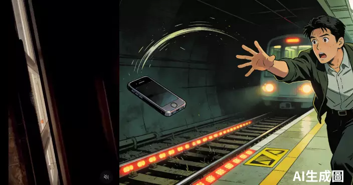 港男太子站手機飛墮路軌　意外以「死亡角度」拍下列車高速駛過瞬間