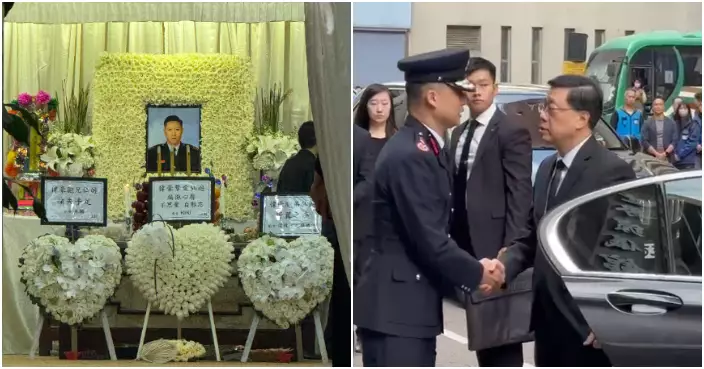 大埔五級火 | 殉職何偉豪最高榮譽出殯將長眠浩園　李家超陳國基鄧炳強等到場致哀