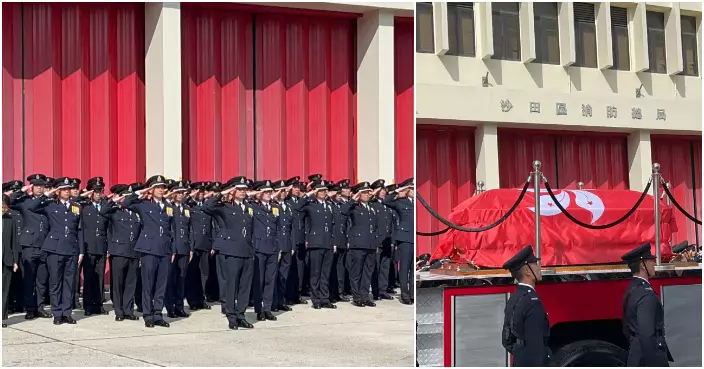 大埔五級火｜ 靈柩經駐地「三短一長」鐘聲響起  何偉豪正式落更「何Sir，一路好走」