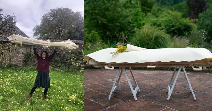 英藝術家創意製「羊毛繭棺」為生命終點添暖意