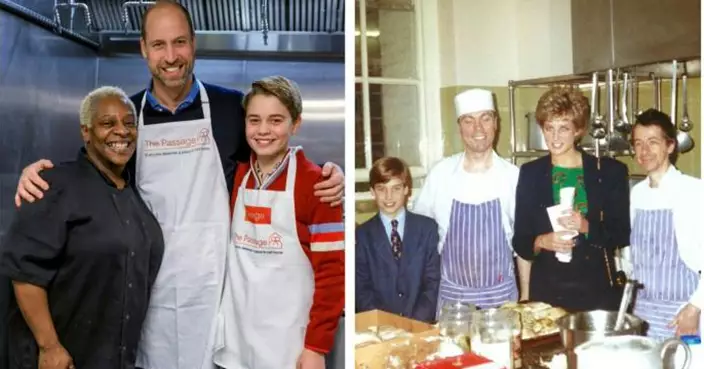 父子檔下廚送暖！威廉王子帶喬治為露宿者做聖誕餐 延續戴安娜32年慈善腳步