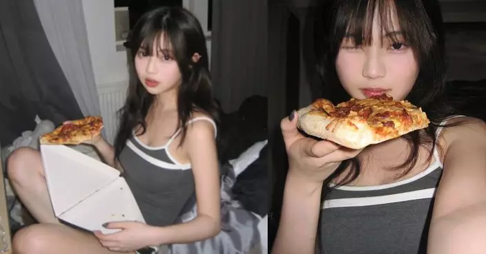 區明妙居家食Pizza晒「真理褲」 網民激讚：索爆宅女風！
