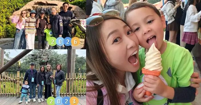 黃美棋帶混血外甥遊樂園 網民激讚：有潛質做童星！