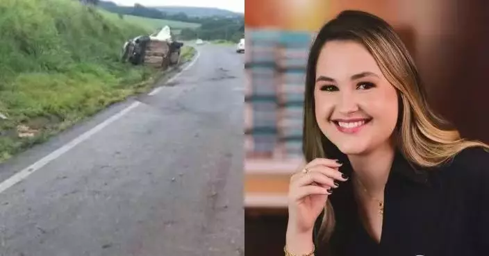 行高速失控翻車 巴西新婚夫婦爬出車外數秒即遭大貨車撞上1死1命危