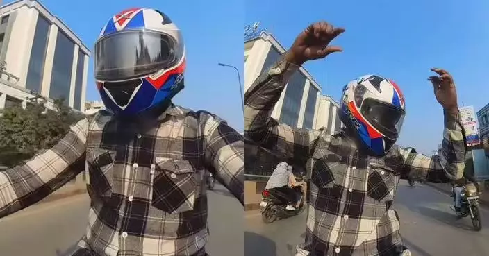 騎車突遭風箏線纏頸 印度騎士戴全罩式頭盔免被「割喉」僅受輕傷