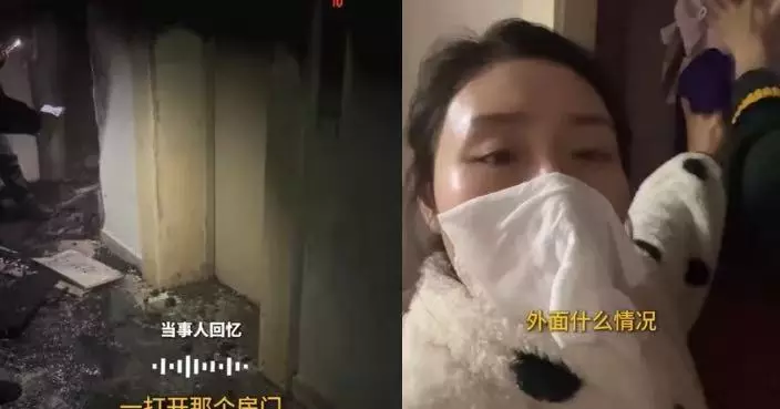 深夜遇樓下火警 內地女用濕毛巾塞門縫阻濃煙滲入臨危不亂成功自救