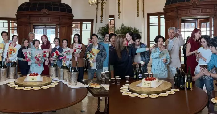 汪明荃晒《風華背後》煞科照 台前幕後齊開香檳慶祝