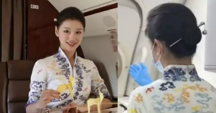 海南航空空姐統一佩戴長髮簪執勤 造型引關注 網友憂尖銳飾品或成安全隱憂