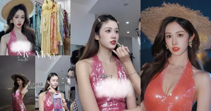 楊梓瑤三亞爆紅Studio影網紅寫真 閃亮低胸Look海邊留倩影