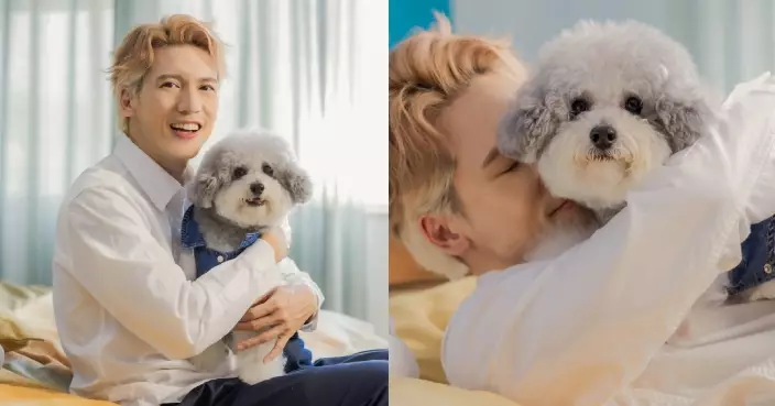 關智斌同狗狗拍MV做「人肉腳墊」 孭住狗仔同攝影師做掌上壓好辛苦