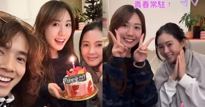 許倚榕孖男友張明偉為媽媽慶生 李麗珍素顏迎60大壽美貌依然