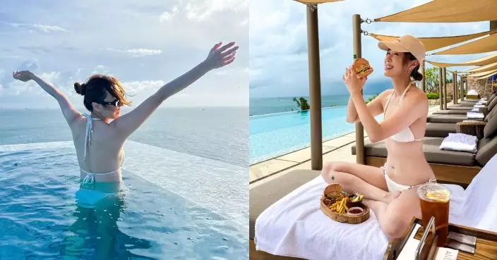 朱智賢晒火辣泳照騷「胸」猛身材 轉個頭即大歎美食唔介意食肥