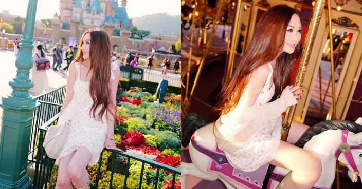 溫碧霞童心未泯遊香港迪士尼 玩旋轉木馬重拾童年快樂
