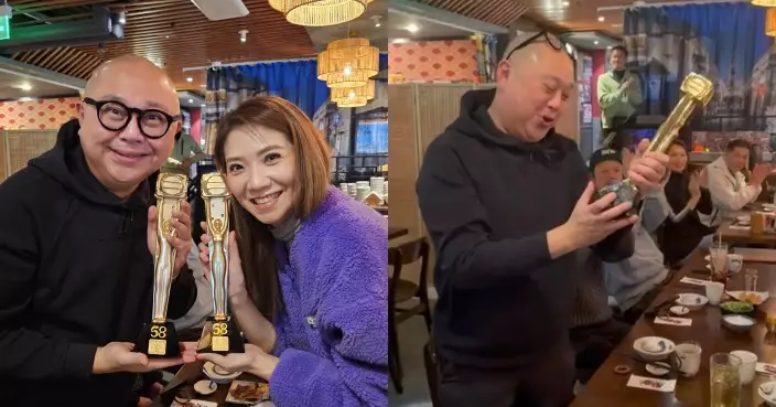 阿Bob收到大會補發真‧獎座開心啜爆 搞笑追問工作人員：之前啲碎片呢？