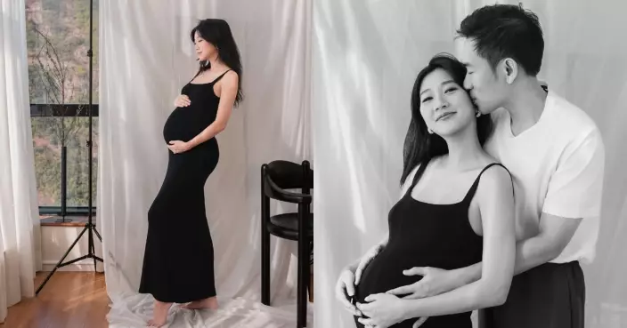 鄭瑤晒大肚寫真狀態超Fit 期待BB出世：爸爸媽媽來報到了！